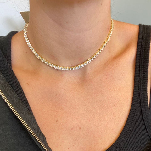 Tennis necklace gold