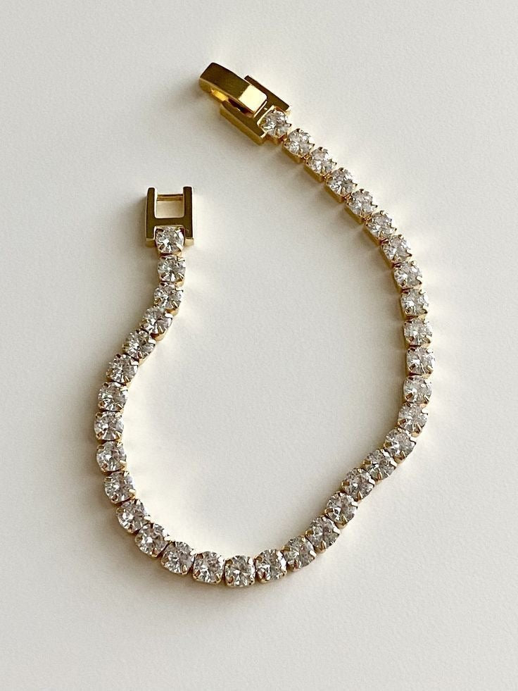 Gold tennis bracelet